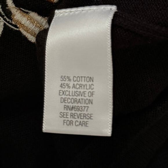 CROFT & BARROW NWOT Cotton Penguins Ugly Christmas Cardigan Sweater L Black - Picture 6 of 6